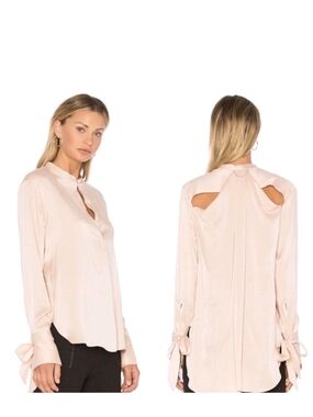 rag & bone Blush Tie-Cuff Back Cutout Blouse